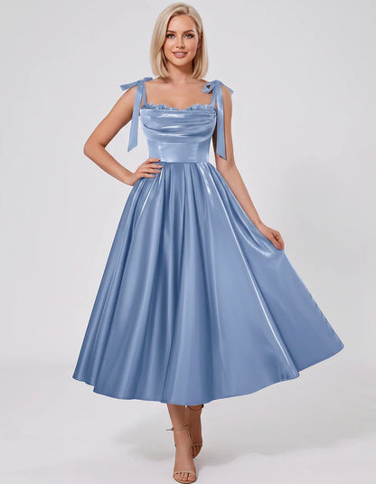 Satin Spaghetti Strap Cowl Neck A-Line Midi Dress with 3D Flowers for Prom, Party, Cocktail, Evening & Wedding Guest Events, | SKU: CM-641758203947516-DUSTYBLUE-L,CM-641758203947516-DUSTYBLUE-M,CM-641758203947516-DUSTYBLUE-S,CM-641758203947516-DUSTYBLUE-XL,CM-641758203947516-DUSTYBLUE-XS