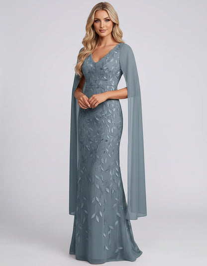 Tulle Flutter Sleeve V-Neck Fitted Maxi Dress with Sequin Lace Appliqués for Party, Cocktail, Evening, Wedding Guest & Summer | SKU: VMD-582741963851724-DUSTYBLUE-L,VMD-582741963851724-DUSTYBLUE-M,VMD-582741963851724-DUSTYBLUE-S,VMD-582741963851724-DUSTYBLUE-XL,VMD-582741963851724-DUSTYBLUE-XS