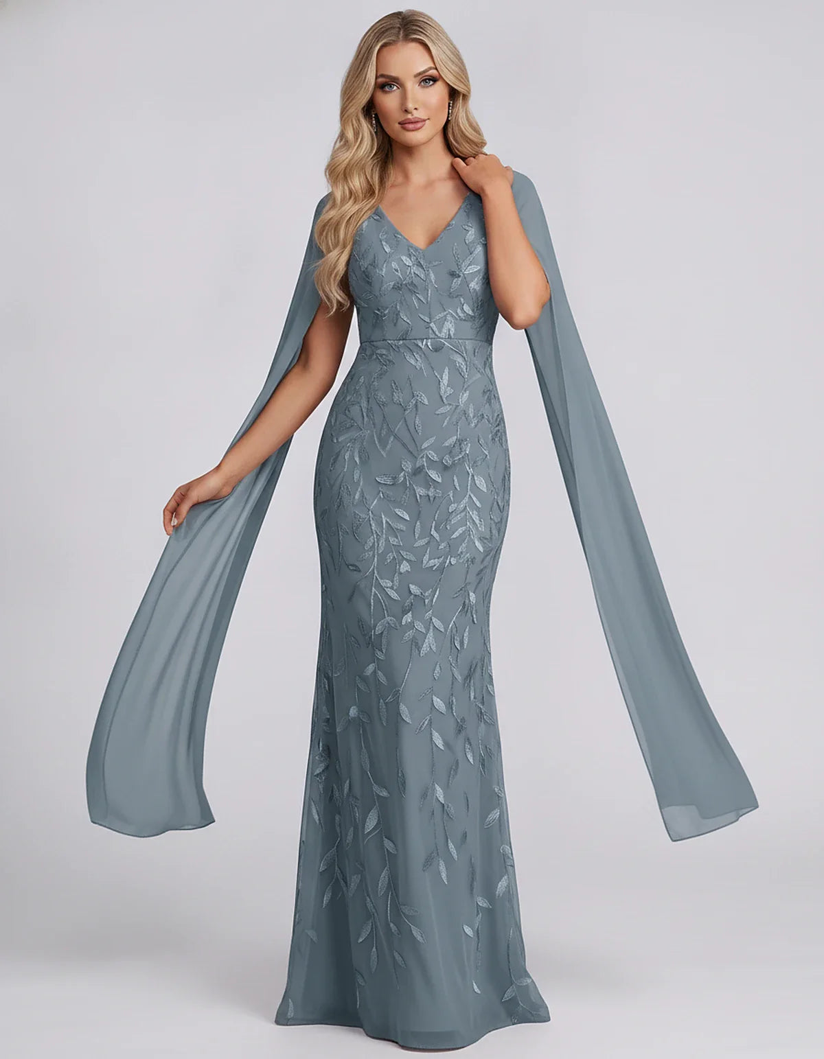 Tulle Flutter Sleeve V-Neck Fitted Maxi Dress with Sequin Lace Appliqués for Party, Cocktail, Evening, Wedding Guest & Summer | SKU: VMD-582741963851724-DUSTYBLUE-L,VMD-582741963851724-DUSTYBLUE-M,VMD-582741963851724-DUSTYBLUE-S,VMD-582741963851724-DUSTYBLUE-XL,VMD-582741963851724-DUSTYBLUE-XS