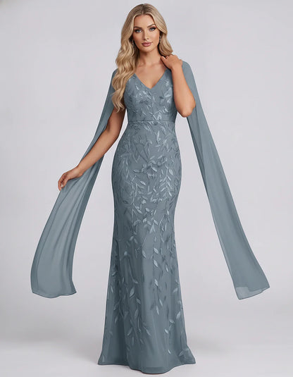 Tulle Flutter Sleeve V-Neck Fitted Maxi Dress with Sequin Lace Appliqués for Party, Cocktail, Evening, Wedding Guest & Summer | SKU: VMD-582741963851724-DUSTYBLUE-L,VMD-582741963851724-DUSTYBLUE-M,VMD-582741963851724-DUSTYBLUE-S,VMD-582741963851724-DUSTYBLUE-XL,VMD-582741963851724-DUSTYBLUE-XS