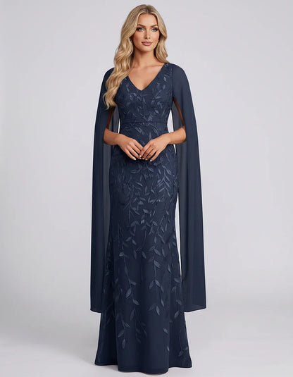 Tulle Flutter Sleeve V-Neck Fitted Maxi Dress with Sequin Lace Appliqués for Party, Cocktail, Evening, Wedding Guest & Summer | SKU: VMD-582741963851724-NAVY-L,VMD-582741963851724-NAVY-M,VMD-582741963851724-NAVY-S,VMD-582741963851724-NAVY-XL,VMD-582741963851724-NAVY-XS