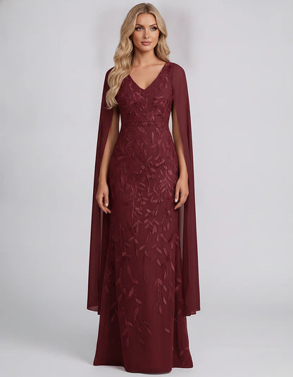 Tulle Flutter Sleeve V-Neck Fitted Maxi Dress with Sequin Lace Appliqués for Party, Cocktail, Evening, Wedding Guest & Summer | SKU: VMD-582741963851724-BURGUNDY-L,VMD-582741963851724-BURGUNDY-M,VMD-582741963851724-BURGUNDY-S,VMD-582741963851724-BURGUNDY-XL,VMD-582741963851724-BURGUNDY-XS