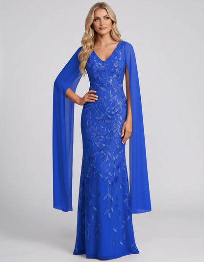 Tulle Flutter Sleeve V-Neck Fitted Maxi Dress with Sequin Lace Appliqués for Party, Cocktail, Evening, Wedding Guest & Summer | SKU: VMD-582741963851724-BLACK-L,VMD-582741963851724-BLACK-M,VMD-582741963851724-BLACK-S,VMD-582741963851724-BLACK-XL,VMD-582741963851724-BLACK-XS