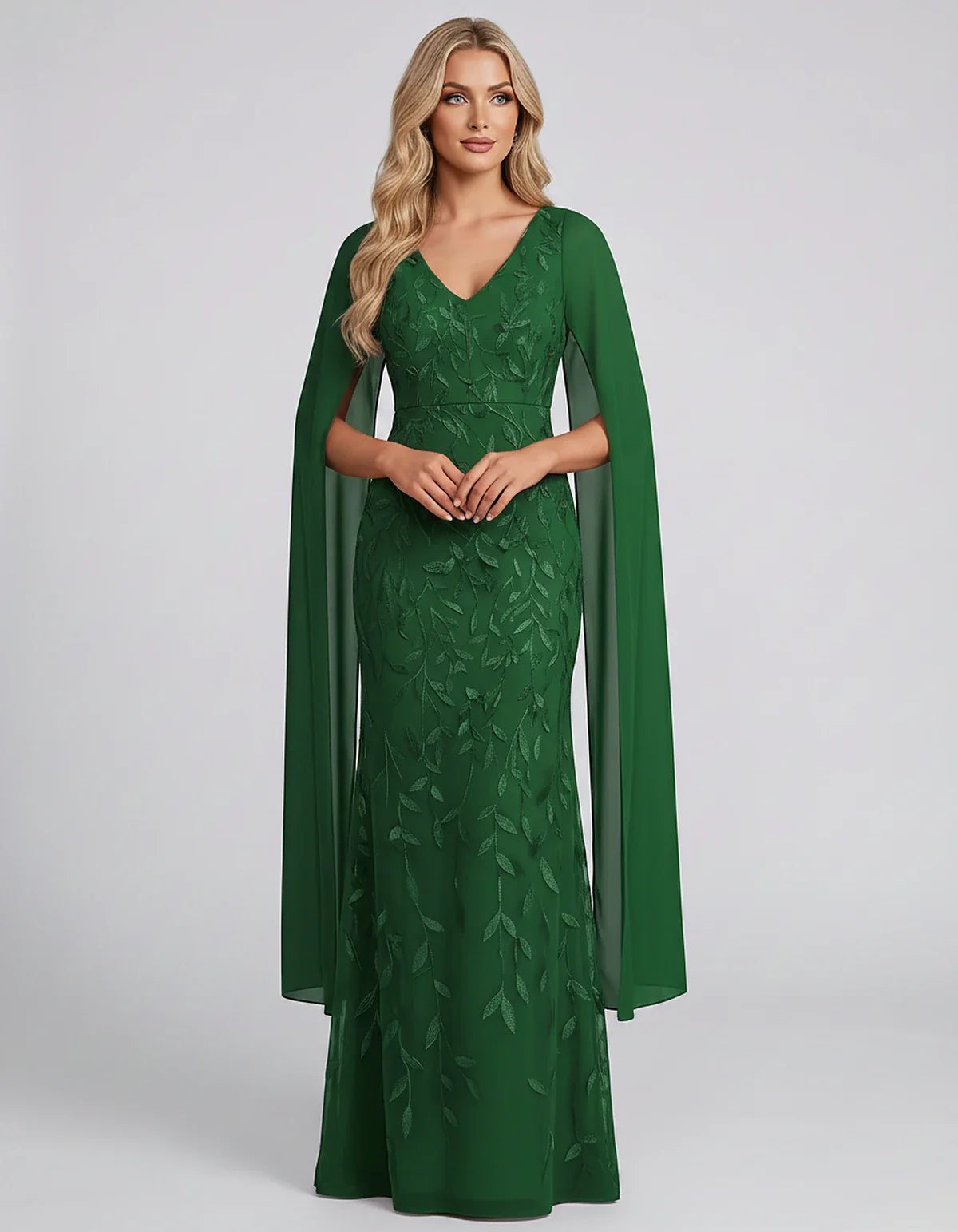 Tulle Flutter Sleeve V-Neck Fitted Maxi Dress with Sequin Lace Appliqués for Party, Cocktail, Evening, Wedding Guest & Summer | SKU: VMD-582741963851724-GREEN-L,VMD-582741963851724-GREEN-M,VMD-582741963851724-GREEN-S,VMD-582741963851724-GREEN-XL,VMD-582741963851724-GREEN-XS