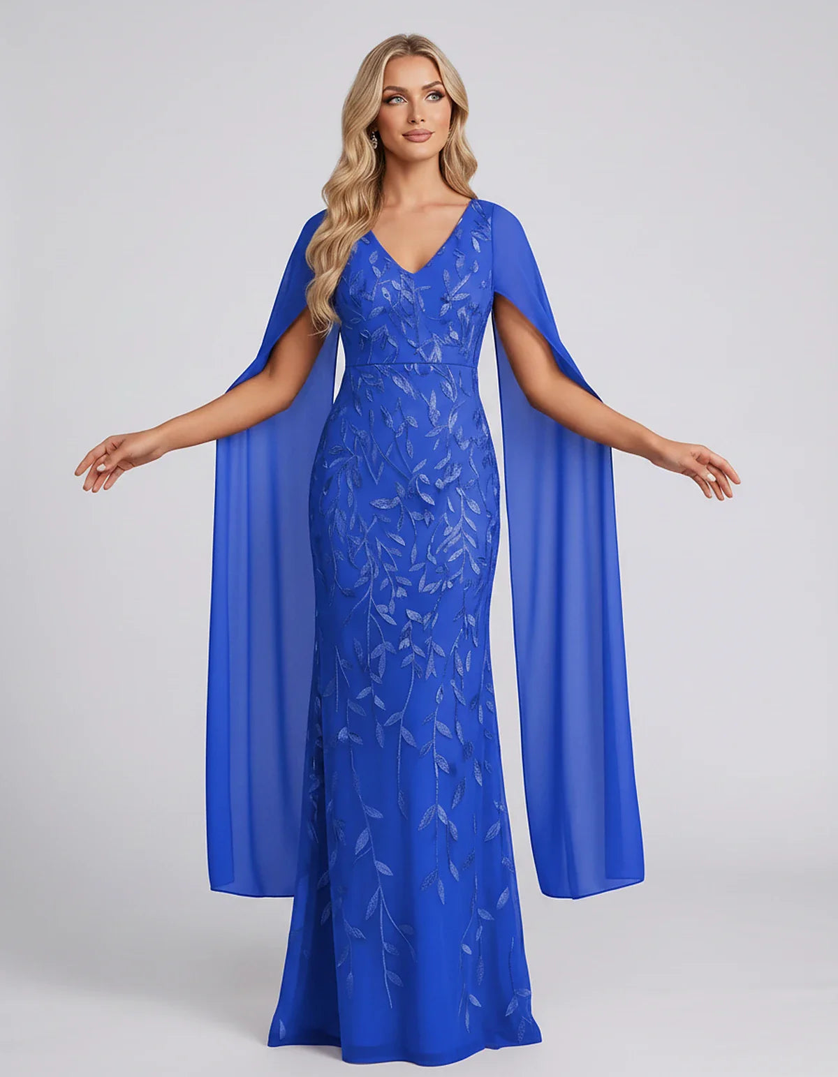 Tulle Flutter Sleeve V-Neck Fitted Maxi Dress with Sequin Lace Appliqués for Party, Cocktail, Evening, Wedding Guest & Summer | SKU: VMD-582741963851724-BLACK-L,VMD-582741963851724-BLACK-M,VMD-582741963851724-BLACK-S,VMD-582741963851724-BLACK-XL,VMD-582741963851724-BLACK-XS