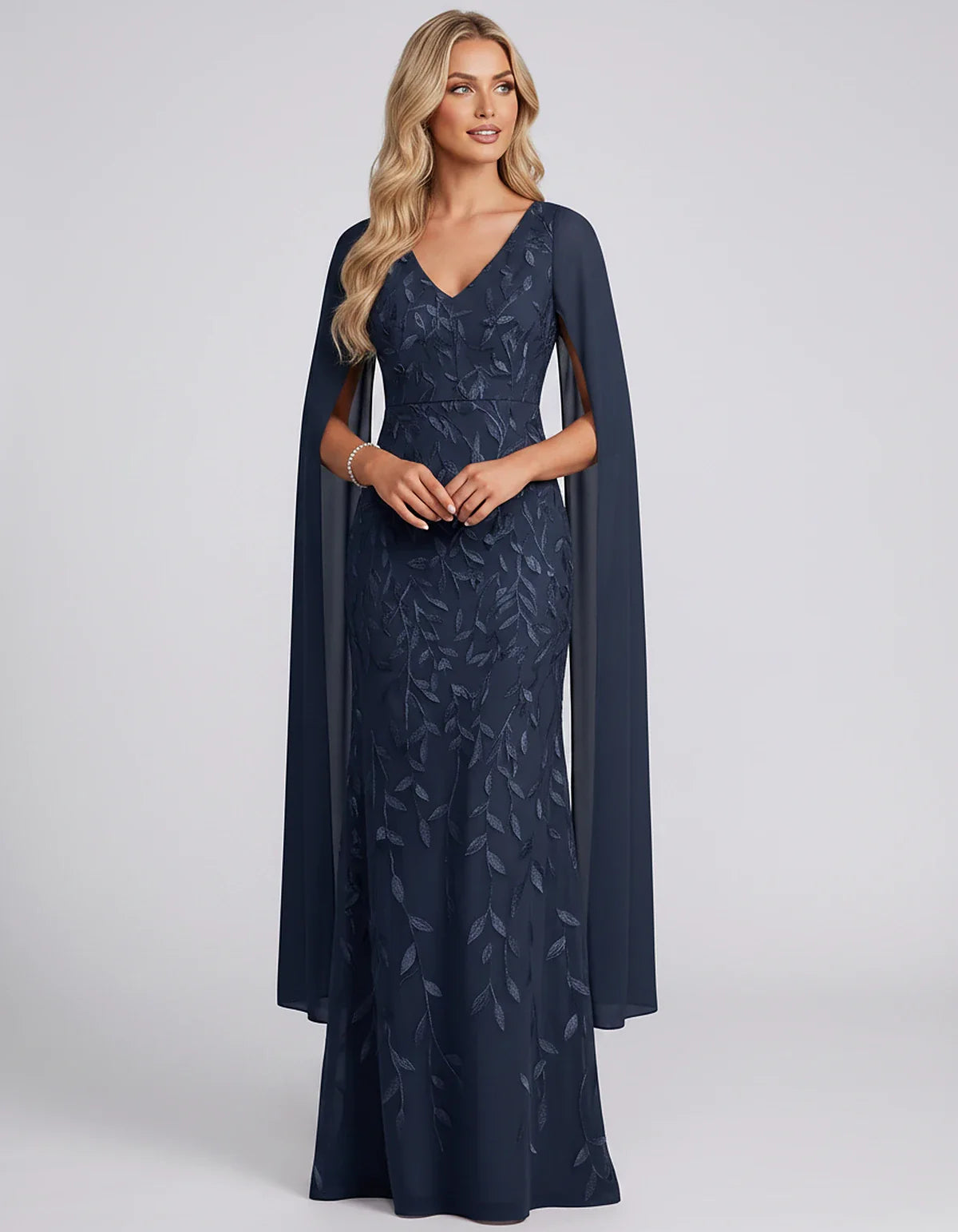 Tulle Flutter Sleeve V-Neck Fitted Maxi Dress with Sequin Lace Appliqués for Party, Cocktail, Evening, Wedding Guest & Summer | SKU: VMD-582741963851724-NAVY-L,VMD-582741963851724-NAVY-M,VMD-582741963851724-NAVY-S,VMD-582741963851724-NAVY-XL,VMD-582741963851724-NAVY-XS