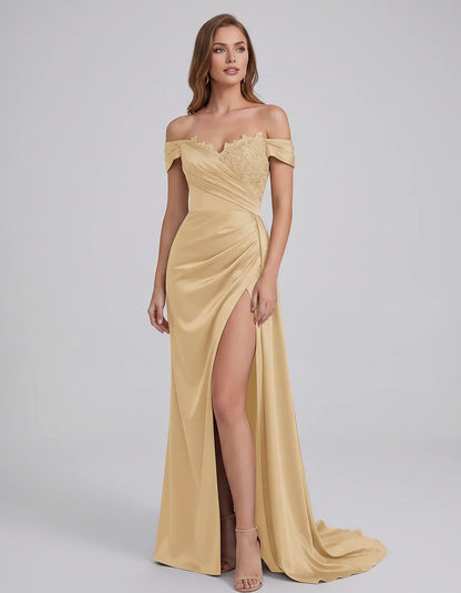 Satin Off-Shoulder Sweetheart Mermaid Maxi Dress with Lace Appliqué for Party, Cocktail, Evening, Wedding Guest & Summer Even | SKU: VMD-583924716582941-CHAMPAGNE-L,VMD-583924716582941-CHAMPAGNE-M,VMD-583924716582941-CHAMPAGNE-S,VMD-583924716582941-CHAMPAGNE-XL,VMD-583924716582941-CHAMPAGNE-XS