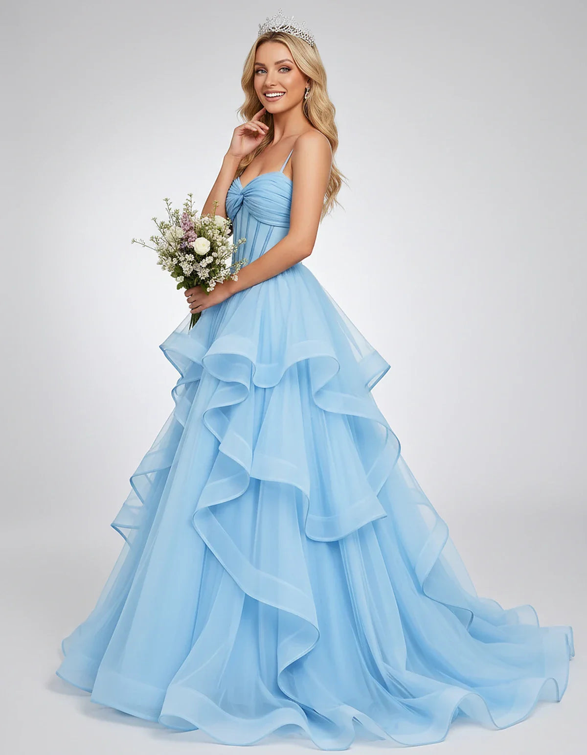 Organza Spaghetti Strap Sweetheart A-Line Ball Gown Maxi Dress for Party, Cocktail, Evening, Wedding Guest & Summer Events, s | SKU: VMD-583920174628315-LIGHTBLUE-L,VMD-583920174628315-LIGHTBLUE-M,VMD-583920174628315-LIGHTBLUE-S,VMD-583920174628315-LIGHTBLUE-XL,VMD-583920174628315-LIGHTBLUE-XS