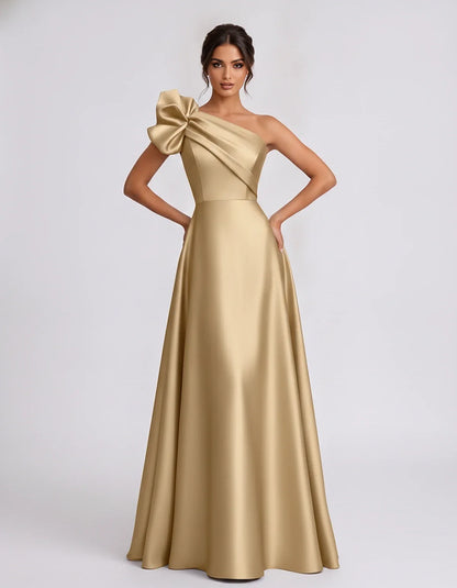 Satin Sleeveless One-Shoulder A-Line Maxi Dress for Party, Cocktail, Evening, Wedding Guest, Summer Formal Events, front view | SKU: VMD-583920174628451-CHAMPAGNE-L,VMD-583920174628451-CHAMPAGNE-M,VMD-583920174628451-CHAMPAGNE-S,VMD-583920174628451-CHAMPAGNE-XL,VMD-583920174628451-CHAMPAGNE-XS