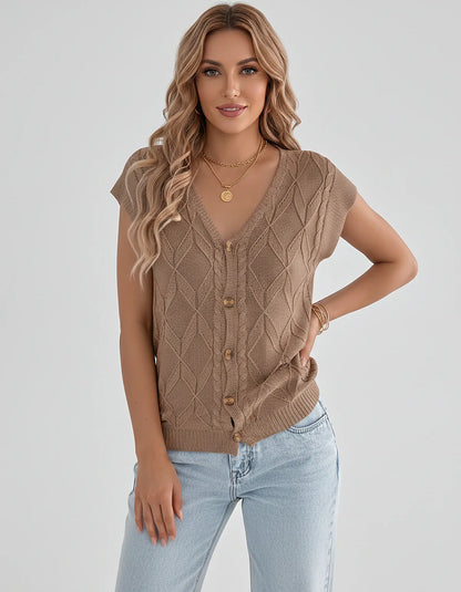 White,beige,brown,gray,black,orange,red,pink Linen Cardigan, front view | Ramblion | SKU: VC-482731564-BROWN-L,VC-482731564-BROWN-M,VC-482731564-BROWN-S,VC-482731564-BROWN-XL,VC-482731564-BROWN-XS