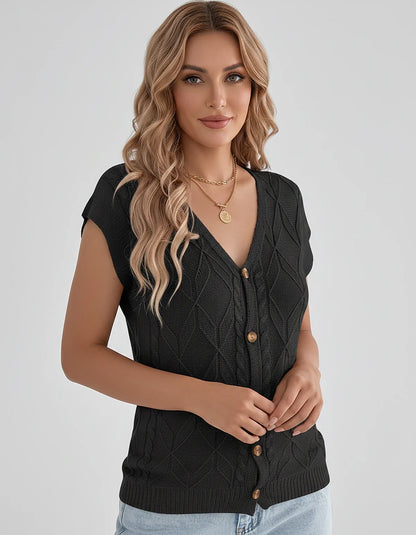 White,beige,brown,gray,black,orange,red,pink Linen Cardigan, front view | Ramblion | SKU: VC-482731564-BLACK-L,VC-482731564-BLACK-M,VC-482731564-BLACK-S,VC-482731564-BLACK-XL,VC-482731564-BLACK-XS