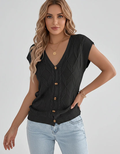 White,beige,brown,gray,black,orange,red,pink Linen Cardigan, front view | Ramblion | SKU: VC-482731564-BLACK-L,VC-482731564-BLACK-M,VC-482731564-BLACK-S,VC-482731564-BLACK-XL,VC-482731564-BLACK-XS