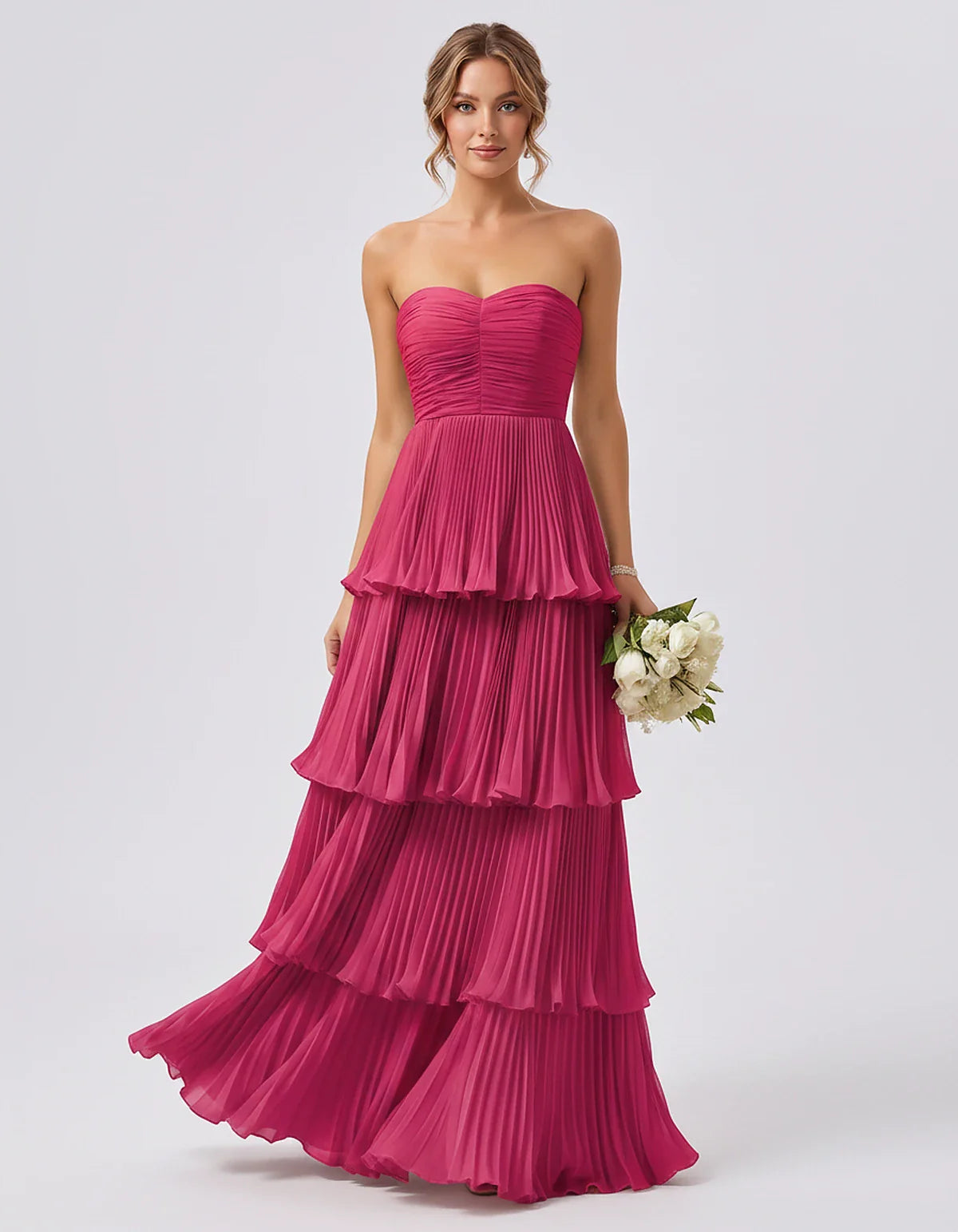 Light Blue,pink,black,burgundy,orange,coral,white,blue,green,sage,red,fuchsia,yellow,beige,silver,purple Satin Mermaid V-Neck | SKU: VM-483920174615208-FUCHSIA-L,VM-483920174615208-FUCHSIA-M,VM-483920174615208-FUCHSIA-S,VM-483920174615208-FUCHSIA-XL,VM-483920174615208-FUCHSIA-XS