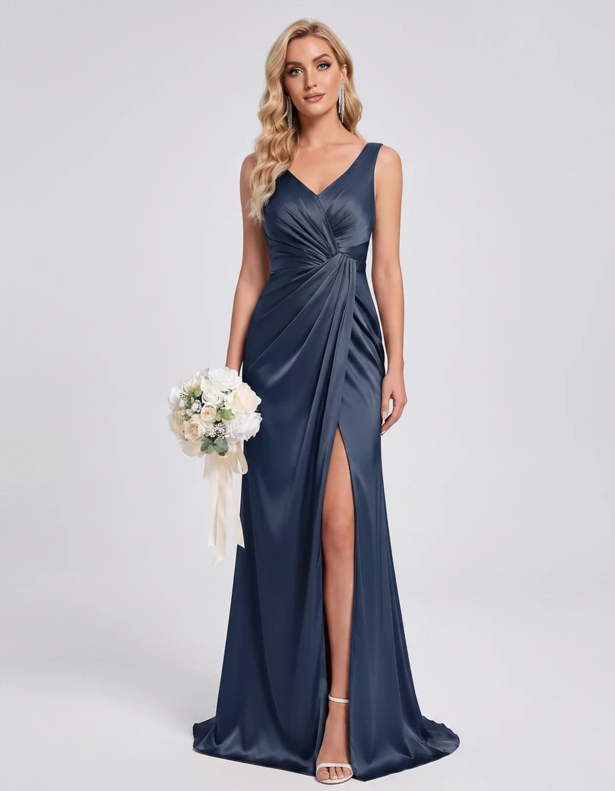 Orange,royal Blue,black,navy,turquoise,sage,dusty Rose,coral,green,dusty Blue,blush,burgundy,silver,tan,yellow,fuchsia Satin | SKU: VM-583920174628451-NAVY-L,VM-583920174628451-NAVY-M,VM-583920174628451-NAVY-S,VM-583920174628451-NAVY-XL,VM-583920174628451-NAVY-XS