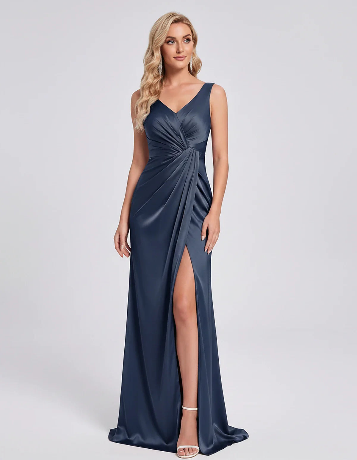 Orange,royal Blue,black,navy,turquoise,sage,dusty Rose,coral,green,dusty Blue,blush,burgundy,silver,tan,yellow,fuchsia Satin | SKU: VM-583920174628451-NAVY-L,VM-583920174628451-NAVY-M,VM-583920174628451-NAVY-S,VM-583920174628451-NAVY-XL,VM-583920174628451-NAVY-XS