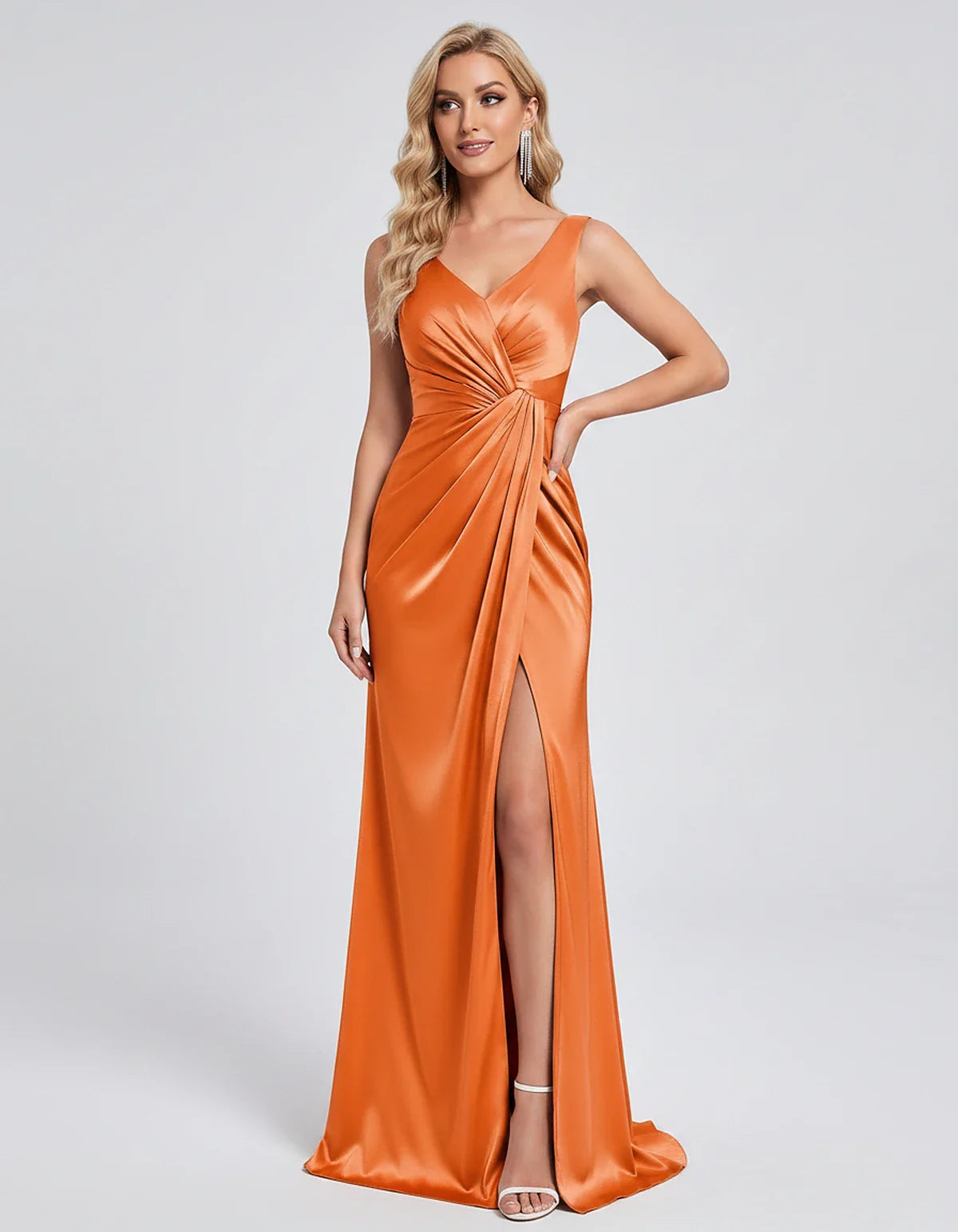 Orange,royal Blue,black,navy,turquoise,sage,dusty Rose,coral,green,dusty Blue,blush,burgundy,silver,tan,yellow,fuchsia Satin | SKU: VM-583920174628451-ORANGE-L,VM-583920174628451-ORANGE-M,VM-583920174628451-ORANGE-S,VM-583920174628451-ORANGE-XL,VM-583920174628451-ORANGE-XS