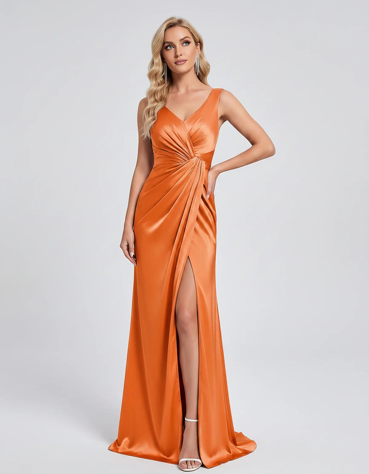Orange,royal Blue,black,navy,turquoise,sage,dusty Rose,coral,green,dusty Blue,blush,burgundy,silver,tan,yellow,fuchsia Satin | SKU: VM-583920174628451-ORANGE-L,VM-583920174628451-ORANGE-M,VM-583920174628451-ORANGE-S,VM-583920174628451-ORANGE-XL,VM-583920174628451-ORANGE-XS