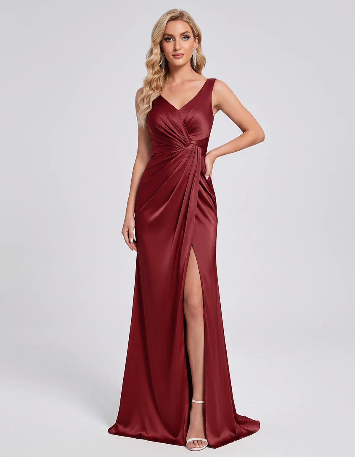 Orange,royal Blue,black,navy,turquoise,sage,dusty Rose,coral,green,dusty Blue,blush,burgundy,silver,tan,yellow,fuchsia Satin | SKU: VM-583920174628451-BURGUNDY-L,VM-583920174628451-BURGUNDY-M,VM-583920174628451-BURGUNDY-S,VM-583920174628451-BURGUNDY-XL,VM-583920174628451-BURGUNDY-XS