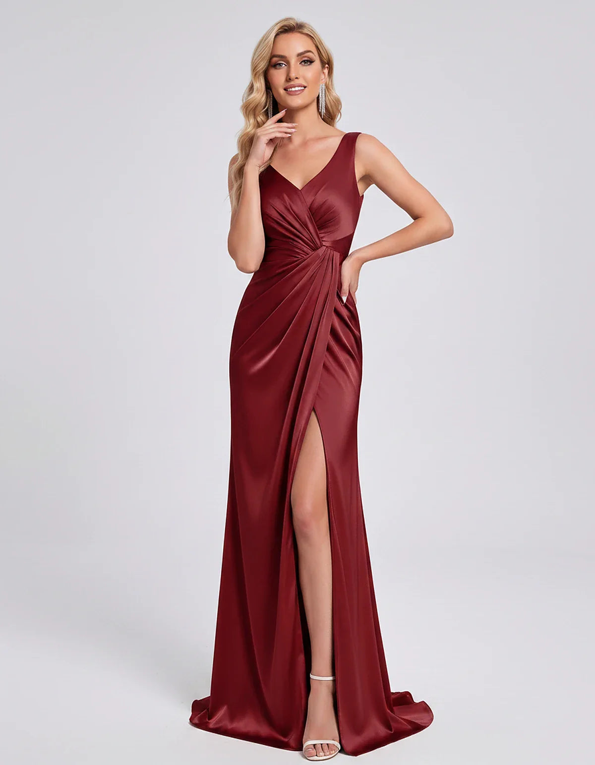 Orange,royal Blue,black,navy,turquoise,sage,dusty Rose,coral,green,dusty Blue,blush,burgundy,silver,tan,yellow,fuchsia Satin | SKU: VM-583920174628451-BURGUNDY-L,VM-583920174628451-BURGUNDY-M,VM-583920174628451-BURGUNDY-S,VM-583920174628451-BURGUNDY-XL,VM-583920174628451-BURGUNDY-XS