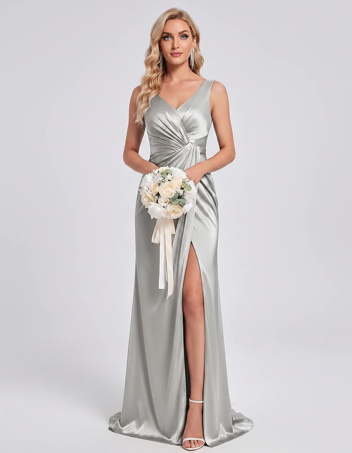 Orange,royal Blue,black,navy,turquoise,sage,dusty Rose,coral,green,dusty Blue,blush,burgundy,silver,tan,yellow,fuchsia Satin | SKU: VM-583920174628451-SILVER-L,VM-583920174628451-SILVER-M,VM-583920174628451-SILVER-S,VM-583920174628451-SILVER-XL,VM-583920174628451-SILVER-XS