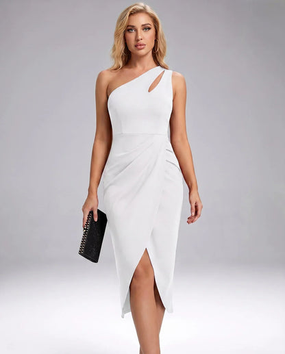 Red,black,white,beige Cotton Slip Round Neck Sleeveless Midi Dress | Formal Occasions, Party Nights, Bridal Showers & Everyda