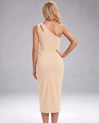 Red,black,white,beige Cotton Slip Round Neck Sleeveless Midi Dress | Formal Occasions, Party Nights, Bridal Showers & Everyda | SKU: VD-583920174628451-BEIGE-L,VD-583920174628451-BEIGE-M,VD-583920174628451-BEIGE-S,VD-583920174628451-BEIGE-XL,VD-583920174628451-BEIGE-XS