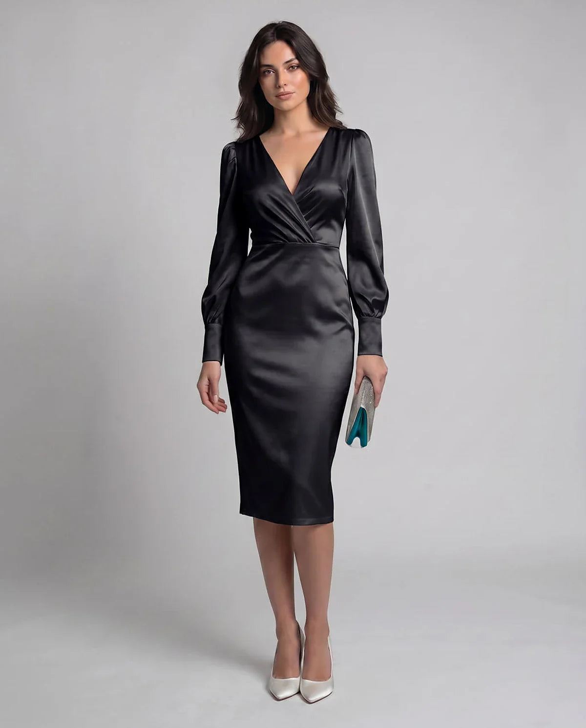 White,turquoise,black,burgundy Cotton Slip Round Neck Sleeveless Midi Dress | Prom, Cocktail Hour, Daily Wear & Brunch, front