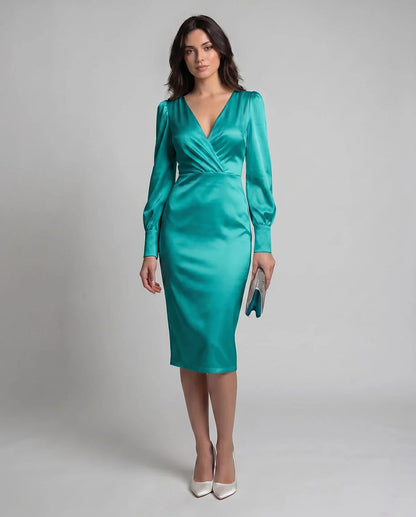 White,turquoise,black,burgundy Cotton Slip Round Neck Sleeveless Midi Dress | Prom, Cocktail Hour, Daily Wear & Brunch, front