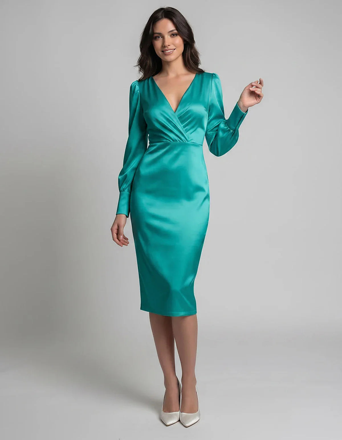 White,turquoise,black,burgundy Cotton Slip Round Neck Sleeveless Midi Dress | Prom, Cocktail Hour, Daily Wear & Brunch, front | SKU: VMD-483920174615382-TURQUOISE-L,VMD-483920174615382-TURQUOISE-M,VMD-483920174615382-TURQUOISE-S,VMD-483920174615382-TURQUOISE-XL,VMD-483920174615382-TURQUOISE-XS
