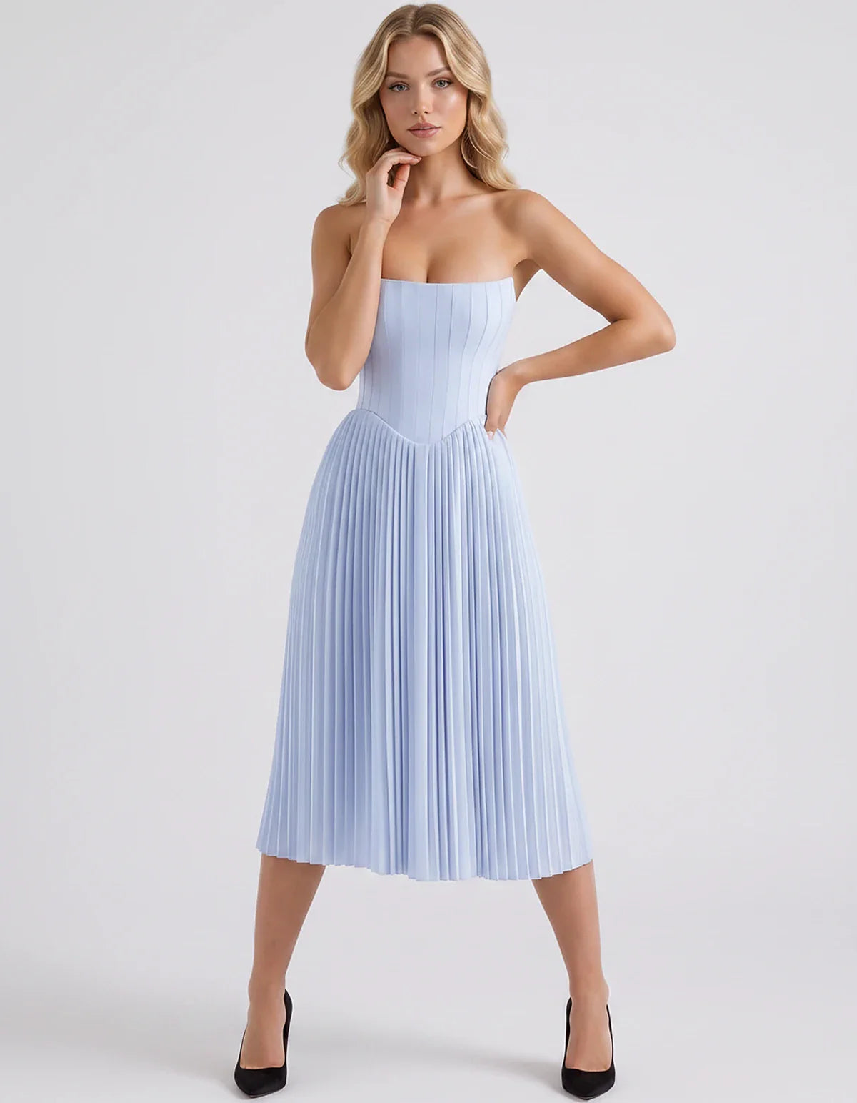 Plum,black,light Blue,blush,lavender,royal Blue,wine,navy,lilac,pink,red,white Satin Slip Strapless Midi Dress | Formal Event | SKU: VMD-482716395104827-LAVENDER-L,VMD-482716395104827-LAVENDER-M,VMD-482716395104827-LAVENDER-S,VMD-482716395104827-LAVENDER-XL,VMD-482716395104827-LAVENDER-XS
