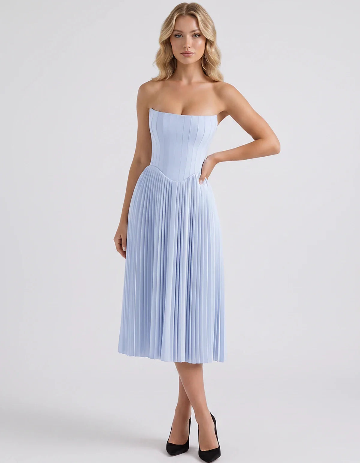 Plum,black,light Blue,blush,lavender,royal Blue,wine,navy,lilac,pink,red,white Satin Slip Strapless Midi Dress | Formal Event | SKU: VMD-482716395104827-LAVENDER-L,VMD-482716395104827-LAVENDER-M,VMD-482716395104827-LAVENDER-S,VMD-482716395104827-LAVENDER-XL,VMD-482716395104827-LAVENDER-XS