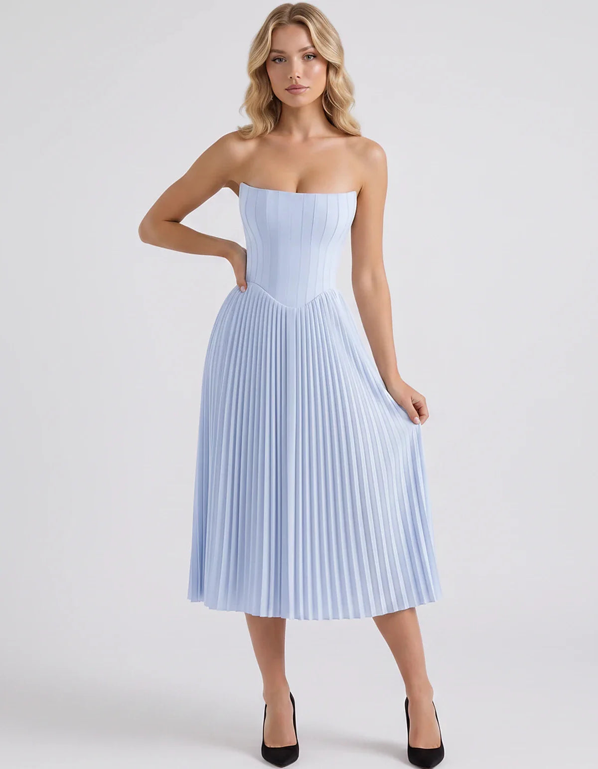 Plum,black,light Blue,blush,lavender,royal Blue,wine,navy,lilac,pink,red,white Satin Slip Strapless Midi Dress | Formal Event | SKU: VMD-482716395104827-LAVENDER-L,VMD-482716395104827-LAVENDER-M,VMD-482716395104827-LAVENDER-S,VMD-482716395104827-LAVENDER-XL,VMD-482716395104827-LAVENDER-XS