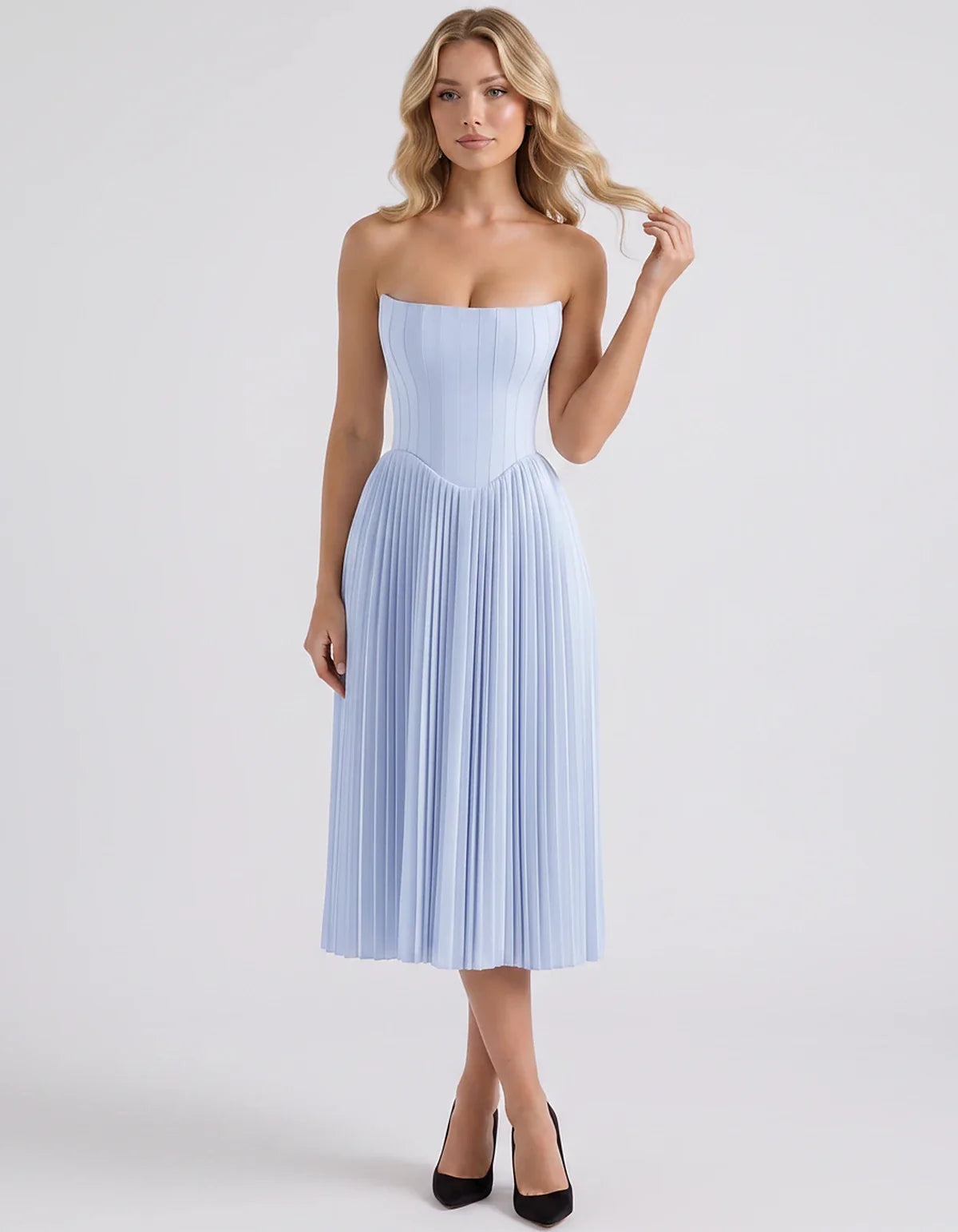 Plum,black,light Blue,blush,lavender,royal Blue,wine,navy,lilac,pink,red,white Satin Slip Strapless Midi Dress | Formal Event | SKU: VMD-482716395104827-LAVENDER-L,VMD-482716395104827-LAVENDER-M,VMD-482716395104827-LAVENDER-S,VMD-482716395104827-LAVENDER-XL,VMD-482716395104827-LAVENDER-XS