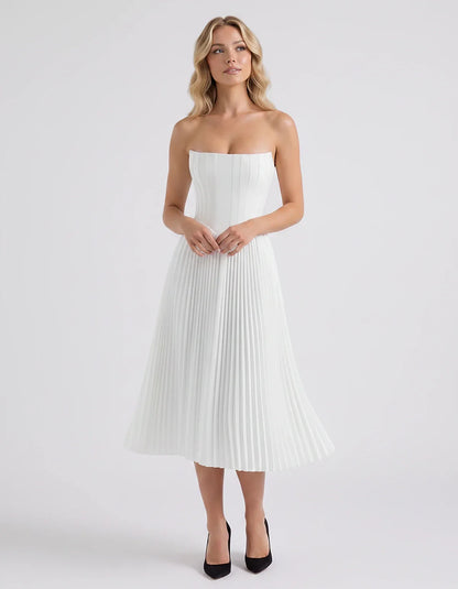 Plum,black,light Blue,blush,lavender,royal Blue,wine,navy,lilac,pink,red,white Satin Slip Strapless Midi Dress | Formal Event | SKU: VMD-482716395104827-WHITE-L,VMD-482716395104827-WHITE-M,VMD-482716395104827-WHITE-S,VMD-482716395104827-WHITE-XL,VMD-482716395104827-WHITE-XS