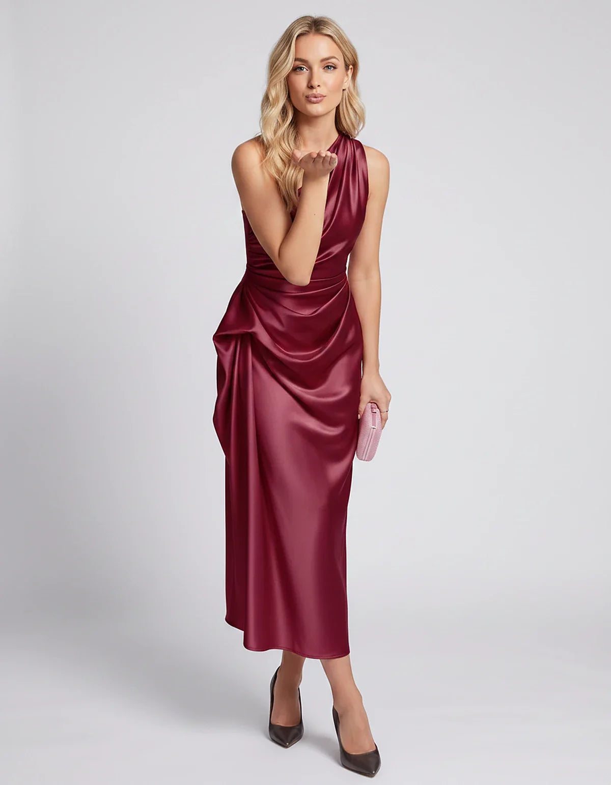 White,black,blue,red,navy,orange,brown,beige Satin Slip Round Neck Sleeveless Midi Dress | Black-Tie Events, Cocktail Hour & | SKU: VD-483920174651208-RED-L,VD-483920174651208-RED-M,VD-483920174651208-RED-S,VD-483920174651208-RED-XL,VD-483920174651208-RED-XS