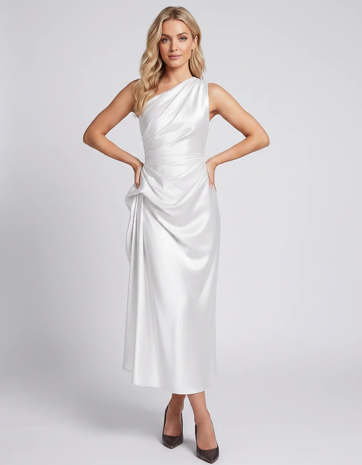 White,black,blue,red,navy,orange,brown,beige Satin Slip Round Neck Sleeveless Midi Dress | Black-Tie Events, Cocktail Hour & | SKU: VD-483920174651208-WHITE-L,VD-483920174651208-WHITE-M,VD-483920174651208-WHITE-S,VD-483920174651208-WHITE-XL,VD-483920174651208-WHITE-XS