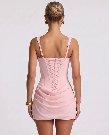 Black,red,blue,brown,pink,purple,white,navy,burgundy,yellow,green,beige Satin Skater Square Neck Long Sleeve Mini Dress | Gal | SKU: VM-582741963852147-PINK-L,VM-582741963852147-PINK-M,VM-582741963852147-PINK-S,VM-582741963852147-PINK-XL,VM-582741963852147-PINK-XS