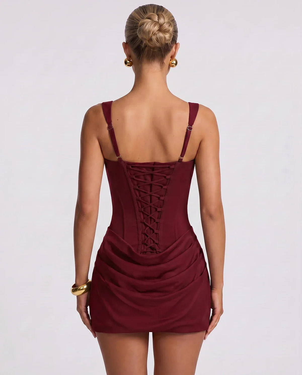Black,red,blue,brown,pink,purple,white,navy,burgundy,yellow,green,beige Satin Skater Square Neck Long Sleeve Mini Dress | Gal | SKU: VM-582741963852147-BURGUNDY-L,VM-582741963852147-BURGUNDY-M,VM-582741963852147-BURGUNDY-S,VM-582741963852147-BURGUNDY-XL,VM-582741963852147-BURGUNDY-XS