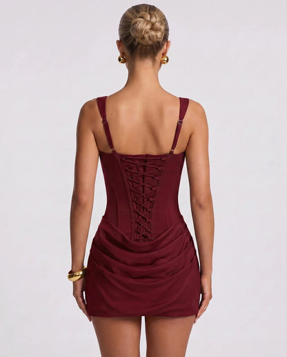 Black,red,blue,brown,pink,purple,white,navy,burgundy,yellow,green,beige Satin Skater Square Neck Long Sleeve Mini Dress | Gal | SKU: VM-582741963852147-BURGUNDY-L,VM-582741963852147-BURGUNDY-M,VM-582741963852147-BURGUNDY-S,VM-582741963852147-BURGUNDY-XL,VM-582741963852147-BURGUNDY-XS