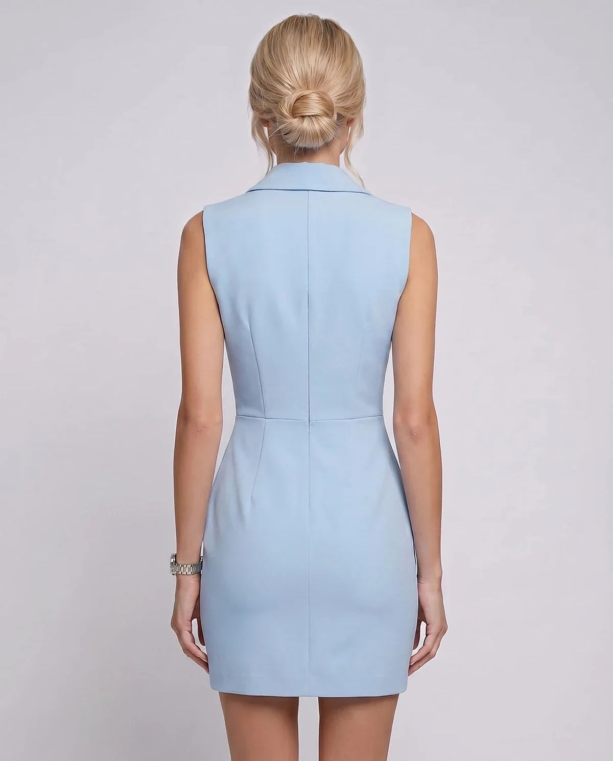 White,light Blue,black,pink Skater V-Neck Long Sleeve Mini Dress | Formal Occasions, Party Nights, Daily Wear & Casual Outing | SKU: VD-583920174628451-LIGHTBLUE-L,VD-583920174628451-LIGHTBLUE-M,VD-583920174628451-LIGHTBLUE-S,VD-583920174628451-LIGHTBLUE-XL,VD-583920174628451-LIGHTBLUE-XS