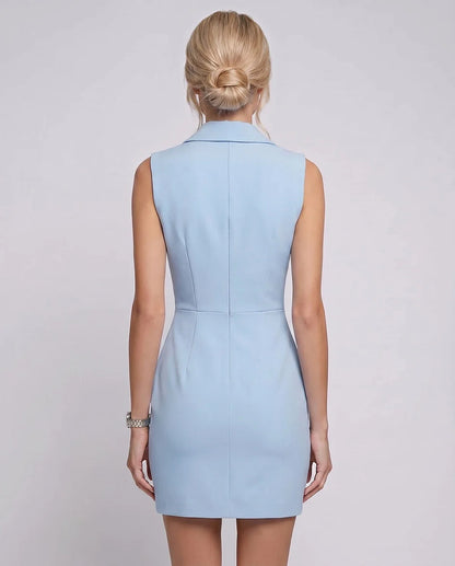 White,light Blue,black,pink Skater V-Neck Long Sleeve Mini Dress | Formal Occasions, Party Nights, Daily Wear & Casual Outing | SKU: VD-583920174628451-LIGHTBLUE-L,VD-583920174628451-LIGHTBLUE-M,VD-583920174628451-LIGHTBLUE-S,VD-583920174628451-LIGHTBLUE-XL,VD-583920174628451-LIGHTBLUE-XS