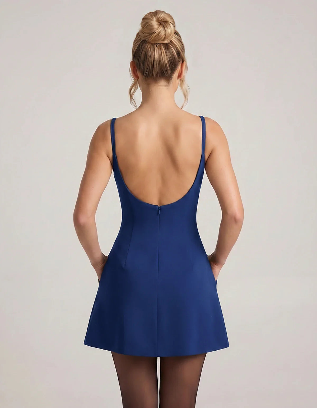 <h2>Mini Dress — Polyester Blend, Slash Neck</h2>  <p>This sleeveless mini dress is crafted from a structured polyester and e | SKU: VMD-583920174628451-BLUE-L,VMD-583920174628451-BLUE-M,VMD-583920174628451-BLUE-S,VMD-583920174628451-BLUE-XL,VMD-583920174628451-BLUE-XS