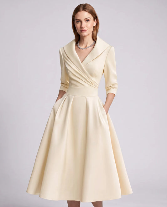 Vendela Midi Dresses — Beige