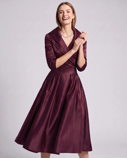 Vendela Midi Dresses — Burgundy | SKU: RB-0a71eb-burgundy-XS,RB-0a71eb-burgundy-S,RB-0a71eb-burgundy-M,RB-0a71eb-burgundy-L,RB-0a71eb-burgundy-XL,RB-0a71eb-burgundy-2XL