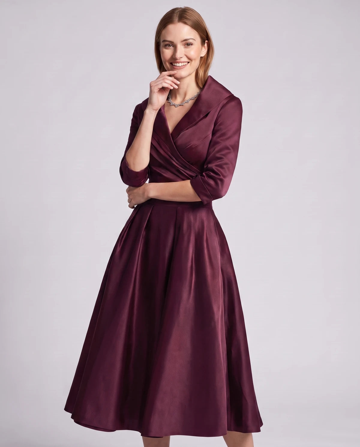 Vendela Midi Dresses — Burgundy | SKU: RB-0a71eb-burgundy-XS,RB-0a71eb-burgundy-S,RB-0a71eb-burgundy-M,RB-0a71eb-burgundy-L,RB-0a71eb-burgundy-XL,RB-0a71eb-burgundy-2XL