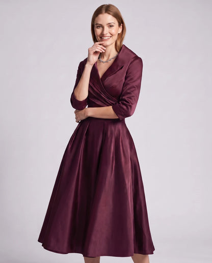 Vendela Midi Dresses — Burgundy | SKU: RB-0a71eb-burgundy-XS,RB-0a71eb-burgundy-S,RB-0a71eb-burgundy-M,RB-0a71eb-burgundy-L,RB-0a71eb-burgundy-XL,RB-0a71eb-burgundy-2XL