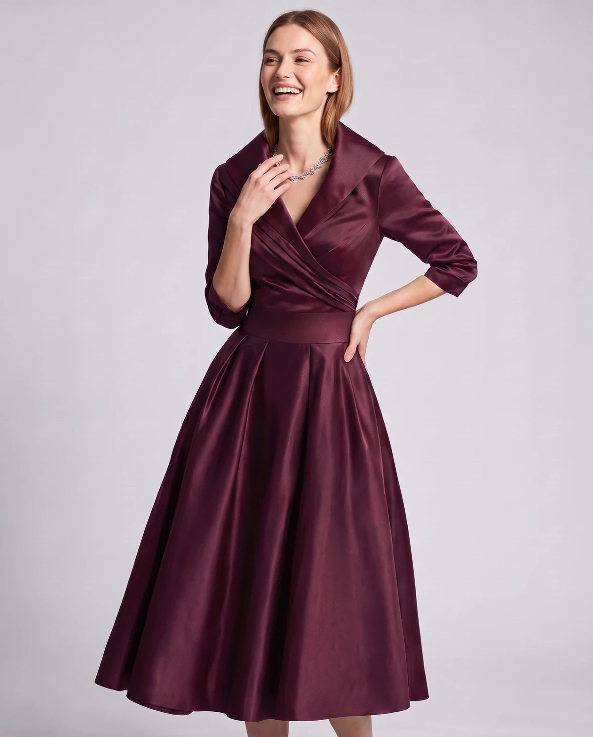 Vendela Midi Dresses — Burgundy | SKU: RB-0a71eb-burgundy-XS,RB-0a71eb-burgundy-S,RB-0a71eb-burgundy-M,RB-0a71eb-burgundy-L,RB-0a71eb-burgundy-XL,RB-0a71eb-burgundy-2XL