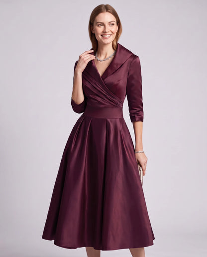 Vendela Midi Dresses — Burgundy | SKU: RB-0a71eb-burgundy-XS,RB-0a71eb-burgundy-S,RB-0a71eb-burgundy-M,RB-0a71eb-burgundy-L,RB-0a71eb-burgundy-XL,RB-0a71eb-burgundy-2XL