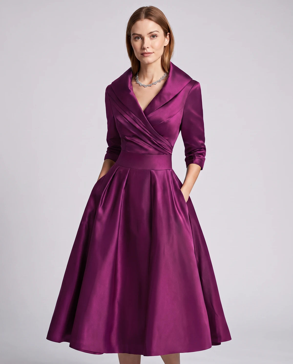 Vendela Midi Dresses — Fuchsia
