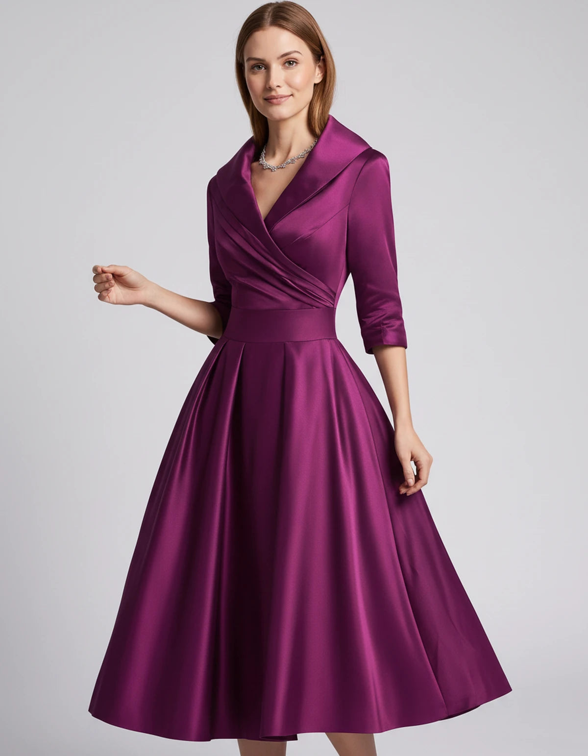 Vendela Midi Dresses — Fuchsia | SKU: RB-0a71eb-fuchsia-XS,RB-0a71eb-fuchsia-S,RB-0a71eb-fuchsia-M,RB-0a71eb-fuchsia-L,RB-0a71eb-fuchsia-XL,RB-0a71eb-fuchsia-2XL
